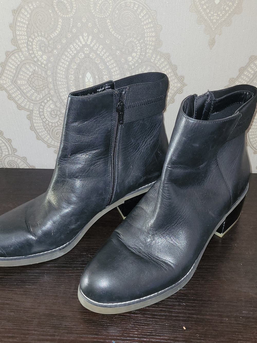 Aldo Black Leather Women's Ankle Boots with Side Zip